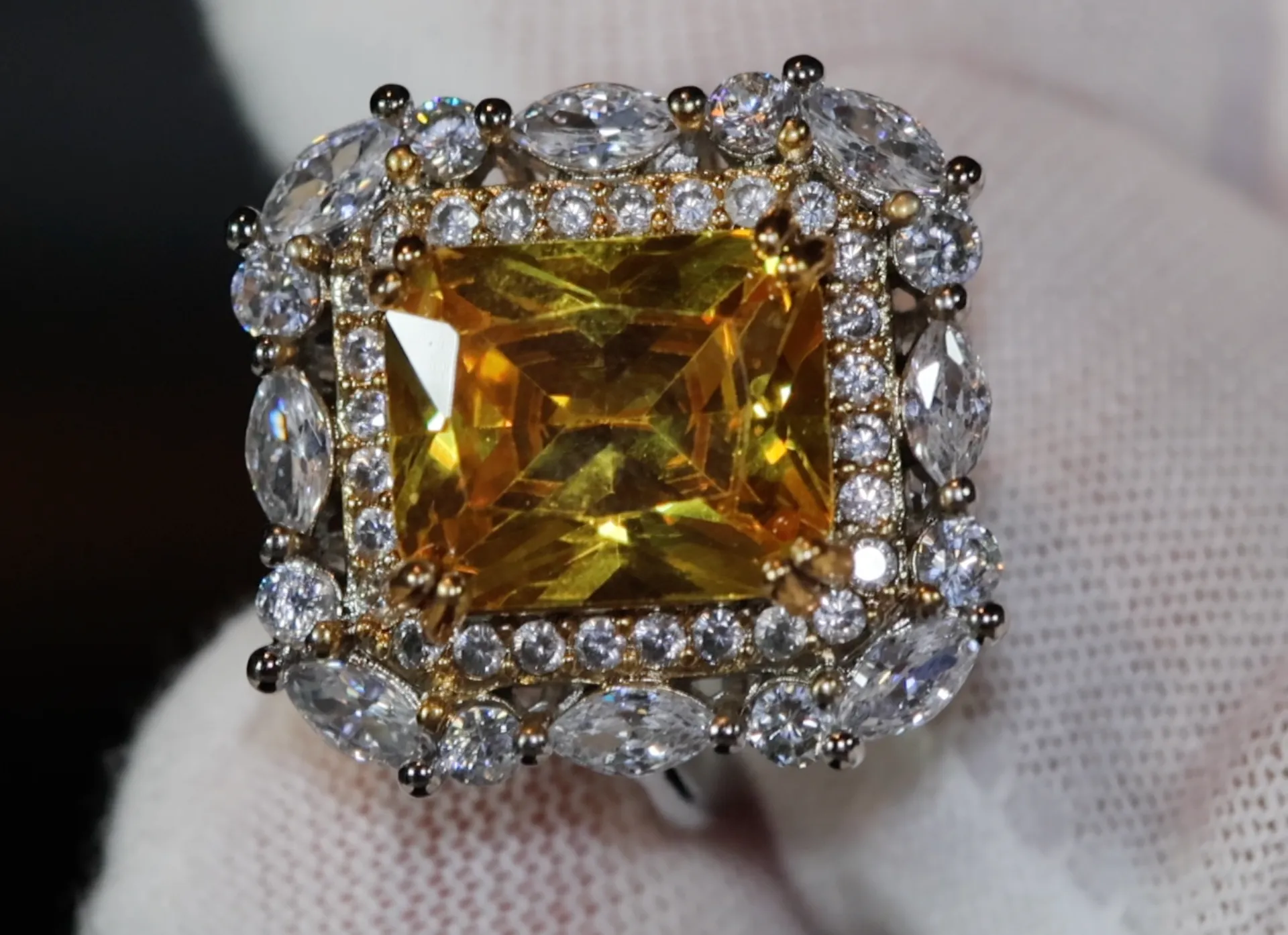 Yellow Diamond Ring | Yellow Diamond Engagement Rings | Canary Yellow Diamond Ring | Baguette Ring | Womens Engagement Ring | Cushion Ring