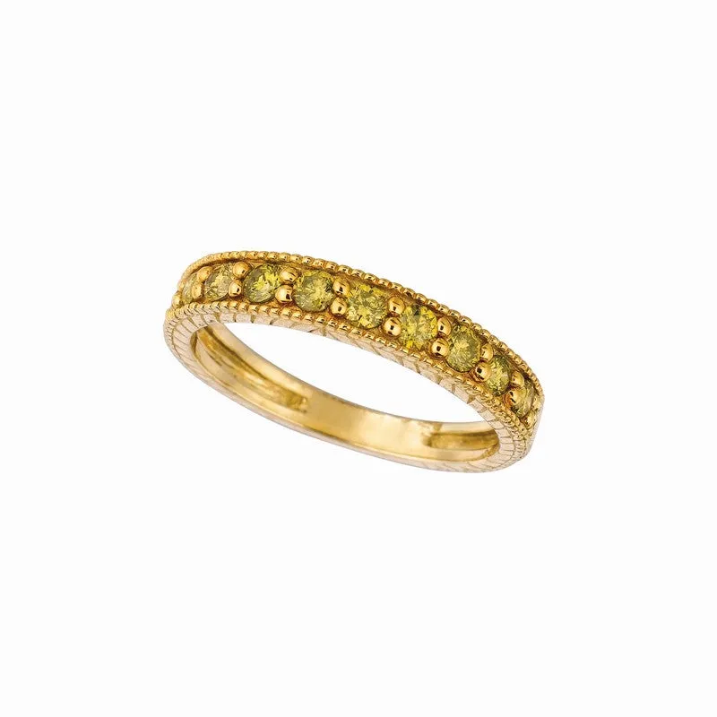 YELLOW DIAMOND STACK RING 14K GOLD (0.5 CTW)