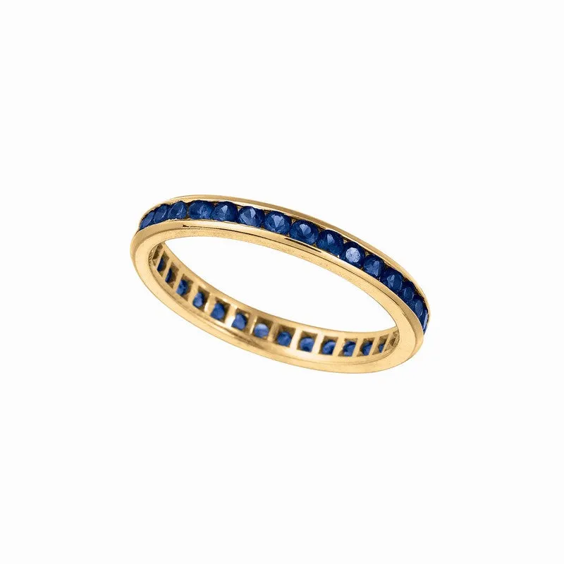 YELLOW GOLD ALL AROUND SAPPHIRE RING 14K GOLD (1.12 CTW)