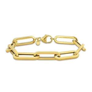 Yellow Gold Paperclip Bracelet