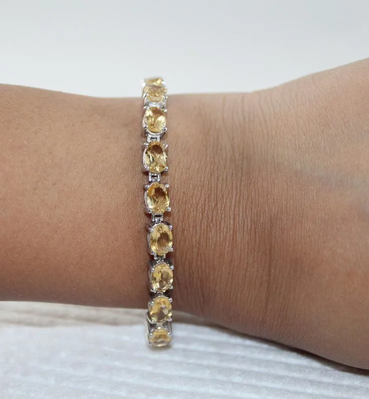 Yellow Topaz Tennis Bracelet