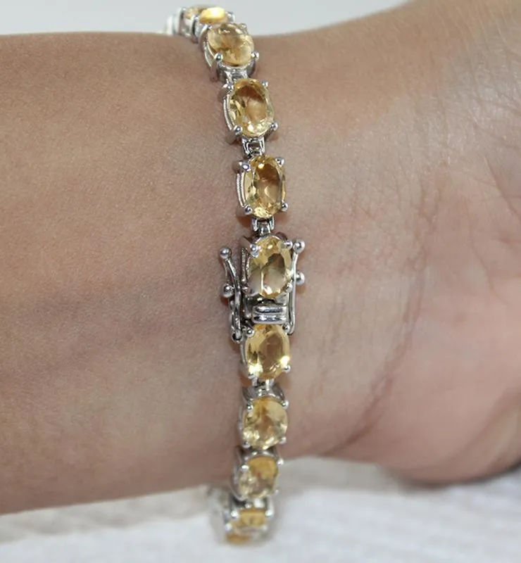 Yellow Topaz Tennis Bracelet