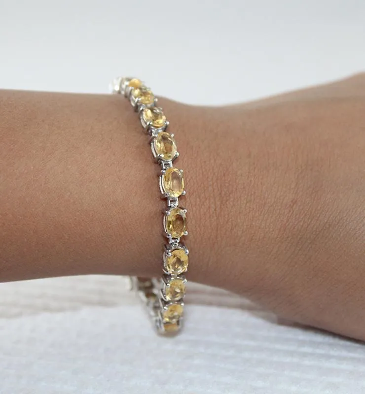 Yellow Topaz Tennis Bracelet