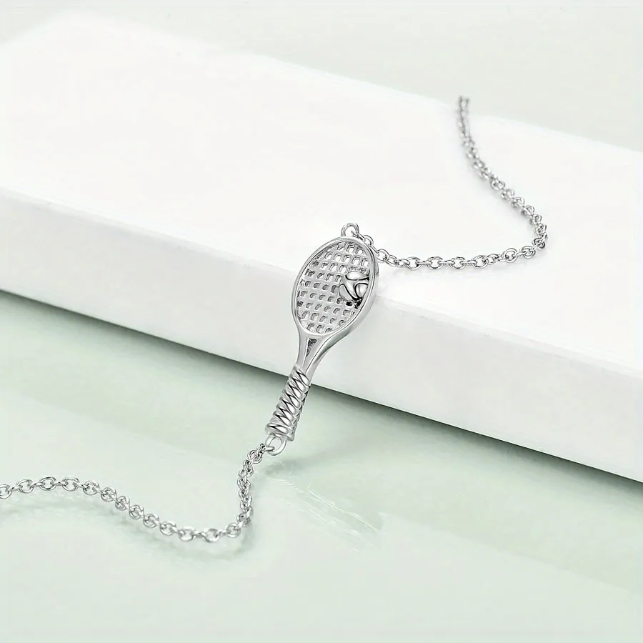 YFN Tennis Racket Bracelet S925 Silvery Sports Style Jewelry Gift