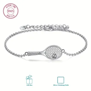 YFN Tennis Racket Bracelet S925 Silvery Sports Style Jewelry Gift